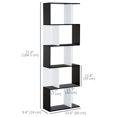 thumbnail image 3 of HOMCOM Geometric Bookcase, 5-Tier S Shaped Bookshelf, Black and White, 3 of 10