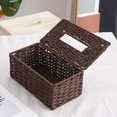 thumbnail image 5 of EGNMCR Rattan Tissue Box Cover Hand Woven Facial Napkin Rectangular Rattan Tissue Box Cover Wicker Tissue Box Decorative Facial Napkin Tissue Box Paper boxs, 5 of 5