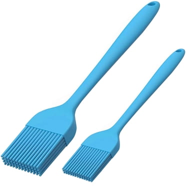 KitsKap Brosse d'Arrosage en Silicone 2 Pcs Brosse à Pâtisserie pour Huile, BBQ, Gril Sauce Barbecue Cuisson, Bleu