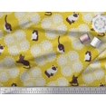 thumbnail image 3 of Soimoi Tissu Poly Georgette Imprimé Floral & Chat au Mètre 42 Pouces de Large, 3 of 3