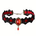 thumbnail image 1 of Black Lace Gothic Collar Vampire Collar Pendant Chain Rhinestone Punk Halloween Costume Jewelry, 1 of 5