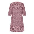 thumbnail image 4 of Weiqiqre Robes de Cocktail pour Femmes, Mode Femmes Été Décontractée Col en V Imprimé Manches 3/4 Pli Robe Mini, 4 of 6
