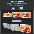 thumbnail image 3 of TUTT 14” Dual Portable Monitor | 16:10 Ratio FHD IPS Triple Screen Extender | Rotating Right Screen | Stand Alone | H5 Converter Cable | Windows, Mac OS S7, 3 of 10