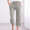 thumbnail image 1 of DPTALR Womens Casual Solid Color Elastic Loose Pants Straight Wide Leg Trousers With Pocket, 1 of 5