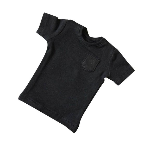 T-shirt Noir pour Hommes 1/6 Haut à Manches Courtes Vêtements pour Figurine Articulée Masculine de 12 Pieds'