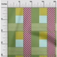 thumbnail image 2 of oneOone Viscose Chiffon Green Fabric Geometrical Craft Projects Decor Fabric Printed By The Yard 42 Inch Wide, 2 of 4