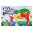 thumbnail image 2 of HILABEE Wooden Animal Puzzles Early Educational Animal Recognition Shape Matching Puzzle Zebra, 2 of 9