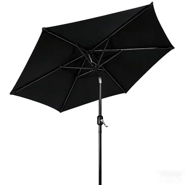 7.5FT Outdoor Patio Umbrella, 6 Ribs Table Umbrella with Tilt and Crank, Market Centred Umbrellas Parasol Sun Shelter for Garden, Backyard, Pool