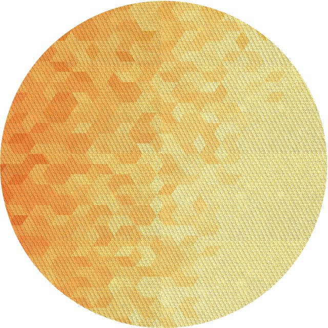 Ahgly Company Tapis de Zone Rond d'Intérieur Lavable à la Machine, Transitionnel, Chrome Or Jaune, 8 Pieds Rond