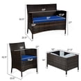 thumbnail image 4 of Costway 4PCS Rattan Patio Furniture Set Cushioned Sofa Chair Coffee Table Navy, 4 of 9