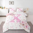 thumbnail image 2 of Erosebridal Floral Initial Letter X Bedding Full Comforter Set, Monogrammed Down Comforter, Anniversary Decor, Reversible, 2 of 8
