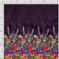 thumbnail image 1 of oneOone Silk Tabby Fabric Chevron|Leaves & Floral Panel Print Fabric By Yard 42 Inch Wide, 1 of 3