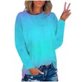 thumbnail image 1 of RKSTN Chemises à Manches Longues pour Femmes Mode Chandail à Col Rond Imprimé Teinture sur Nœuds Décontracté Sortie Blouses Amples Hauts, 1 of 4