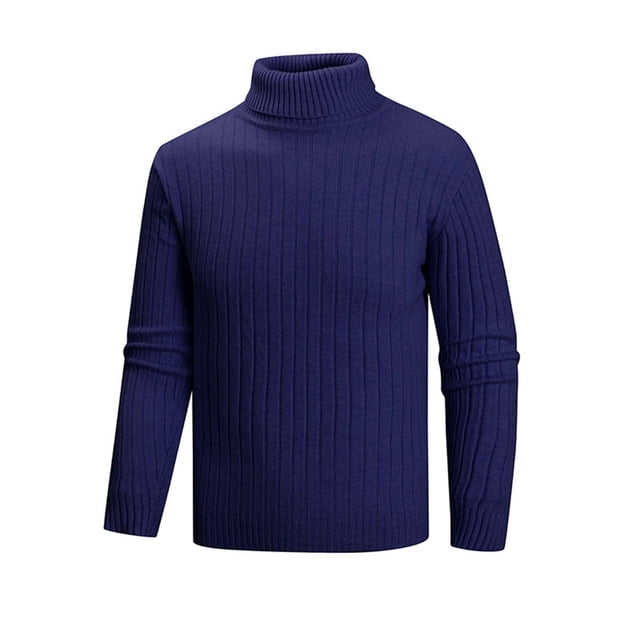 fatyb Chandail pour Hommes à Col Roulé Décontracté Tricoté Extensible à Manches Longues Hauts Chauds d'Automne Hiver pour Hommes