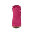 thumbnail image 2 of Unique Bargains Women's Ruffle Block Heel Ankle Boots HotPink (Size 7), 2 of 8
