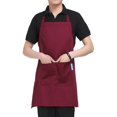 thumbnail image 3 of Tablier de Cuisine 2 Pochettes Tablier de Cuisine pour Femmes Hommes Chef Sangle de Cou Réglable (Rouge), 3 of 6