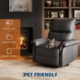 thumbnail image 3 of Oversized Swivel Rocker Recliner Chair for Living Room – Modern PU Leather, Deep Seat, Padded Armrests, 360° Glider Single Sofa, USB Charging Port, Power Reclining, Ideal for Bedroom & Nursery, 3 of 8