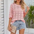 thumbnail image 5 of Besolor Chandails d'Été au Crochet Tricotés pour Femmes, Manches Courtes, Chandail à Enfiler Décontracté Ajouré, Col Ras du Cou, Couvre-Maillots, 5 of 5