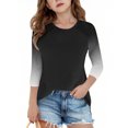 thumbnail image 2 of SERTG T-Shirt Mode Enfant Col Rond Manches 3/4 Imprimé Col Rond pour Été et Printemps 4-15 Ans (Noir3,14 Ans), 2 of 7
