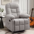 thumbnail image 1 of Korser Manual Swivel Rocker Recliner Chair for Living Room,Small Recliner Sofa for Small Spaces,Linen Fabric,Light Grey, 1 of 7
