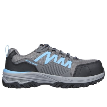 SKECHERS WORK Women's Fannter - Lizal Composite Toe Work Shoe Grey/Light Blue - 108078-GYLB