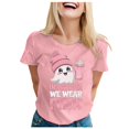 thumbnail image 3 of TSADFHJI Hauts Athlétiques Femmes Mode Décontractée Imprimé Col Rond Manches Courtes Chandail T-Shirt S, 3 of 6