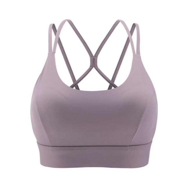 Plebaso Womens Sports Bras Padded Seamless Yoga Bras Stretch Full Coverage Everyday Workout Running Bras
