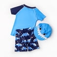 thumbnail image 4 of LSLJS Toddler Boy 3-Piece Swimwear Set Baby Boy Swimsuit Set Shark Bathing Suit Rash Guards Swimwear with Hat, 4 of 9