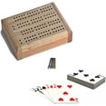 thumbnail image 1 of WE Games Mini Ensemble de Cribbage de Voyage - Planche à Roulettes 2 en Bois Massif - Dessus Pivotant, 1 of 7