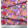 thumbnail image 3 of Soimoi Tissu Crêpe polyester Feuilles, Clématites & Roses Imprimé Floral 1 Yard 42 Pouces de Large, 3 of 3