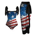 thumbnail image 1 of Women‘s One Piece Swimsuit with Beach Cover Up Tummy Control Bathing Suit with Wrap Skirt Vintage Print Monokini, 1 of 4