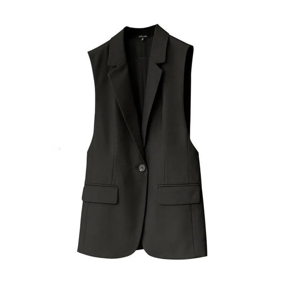 Yuyuzo Women Sleeveless Blazer Vests V-Neck Button Lightweight Waistcoat Business Casual Suit Jackets