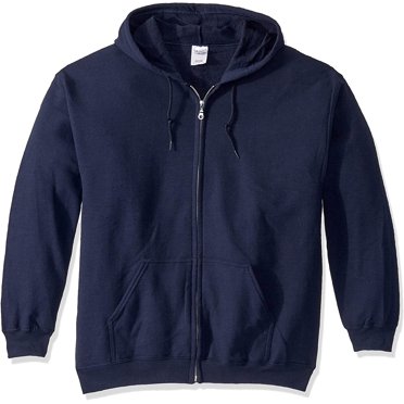 ?Gildan Chandail à Capuchon à Fermeture Éclair Intégrale pour Adulte en Mélange Épais (Marine) (4X-grand)