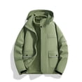 thumbnail image 2 of WRKEKC Men's Slim Fit Hooded Jacket with Adjustable Drawstring and Contrast Stitching, Urban Utility Coat for Modern Workwear Green S, 2 of 4