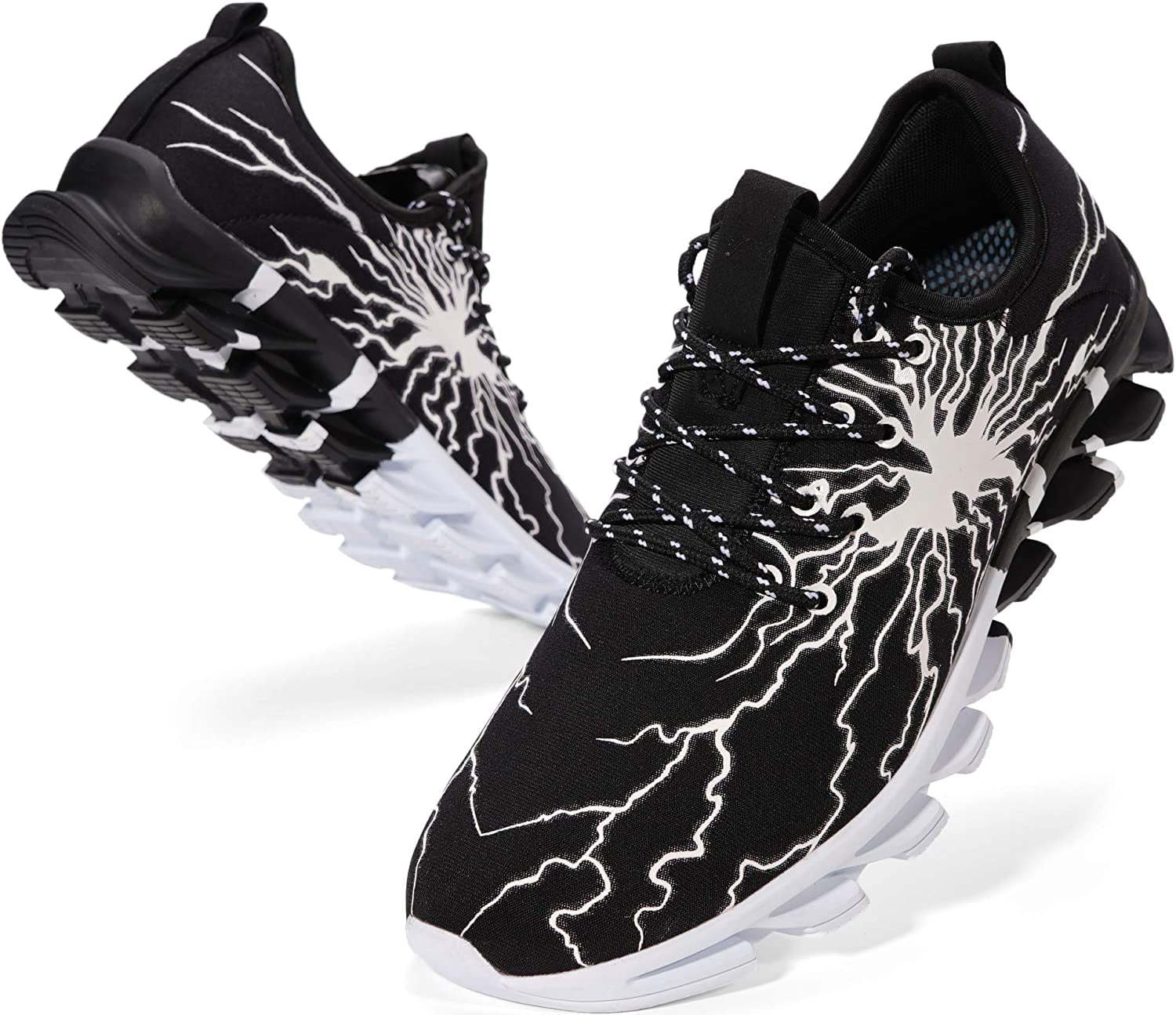 Men's Stylish Graffiti Personality Sneakers-blank and white