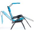 thumbnail image 4 of Patiojoy Chaise Zéro Gravité Inclinable avec Plateau à Boissons et Pare-Soleil, Bleu, 4 of 5