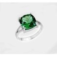 thumbnail image 2 of 925 Sterling Silver Green Emerald Gemstone Engagement Gift Ring, 2 of 5