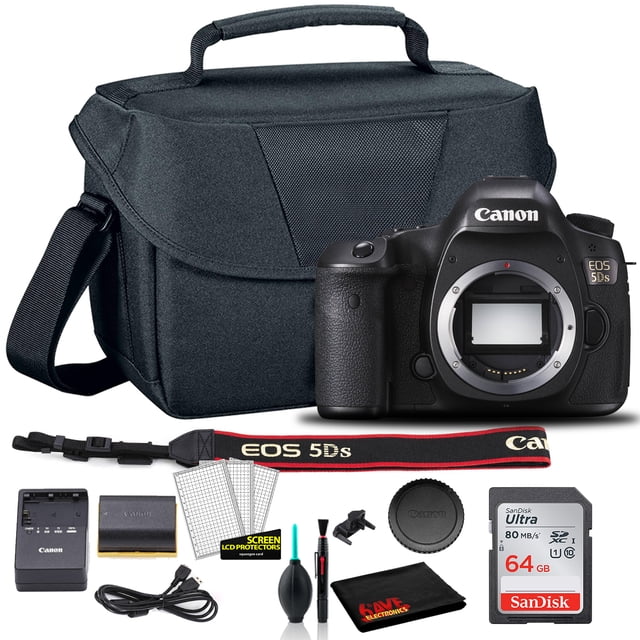 Canon EOS 5DS DSLR Camera (Body Only) (0581C002) + EOS Bag + Sandisk Ultra 64GB Card + Cleaning Set and More (International Model)