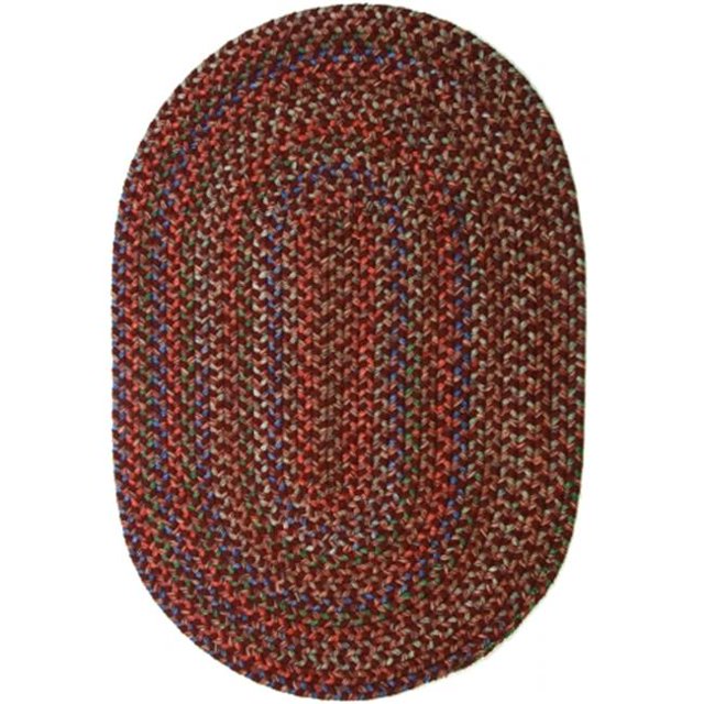Rhody Rug Katie Tapis Ovale Tressé Intérieur-Extérieur, Bordeaux, 2 Pieds x 3 Pieds, Réversible, Lavage des Mains
