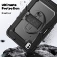 thumbnail image 3 of XYX For iPad Pro 11 inch Case 2024 (M4), 360 Rotating Shockproof Cover with Stand, Screen Protector, Shoulder Strap, Black, 3 of 7