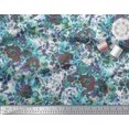 thumbnail image 3 of Soimoi Tissu Poly Georgette Feuilles et Imprimé de Fleurs de Roses, Tissu au Mètre, 42 Pouces de Large, 3 of 3