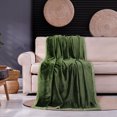thumbnail image 1 of PiccoCasa Couverture en Molleton Flanelle Douce et Chaude à Grand Ourlet Vert Fougère 50"x60 Pouces, 1 of 9