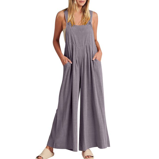 Women's Long Overalls Summer Casual Adjustable Overalls Jumpsuit