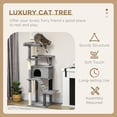 thumbnail image 4 of PawHut 58" Cat Tree for with Scratching Posts, Bed, House, Toys, Grey, 4 of 10