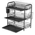 thumbnail image 3 of Amdohai 3-Tier Rustproof Dish Drying Rack Carbon Steel Dish Rack Multifunctional Organizer Dish Drainer with Drainboard Hooks Utensil Holder, 3 of 9