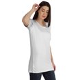 thumbnail image 2 of Inkmeso Plain Basic Tshirt Long Length Tee Short Sleeve Workout Top For Women, 2 of 9