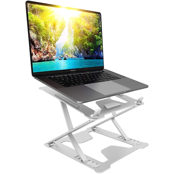Laptop Stand – Lightweight & Durable Metal Design - Aluminum Foldable Portable Computer Stand - Ergonomic Laptop Holder - Multi-Angle Notebook Riser – For All Laptops 11-17”