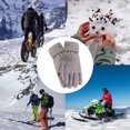 thumbnail image 1 of Winter Fingerless Gloves Fleece Lined Soft Knit Acrylic Fiber Windproof Solid Color for Cycling Outdoor Daily Commuting Cold Weather, 1 of 5