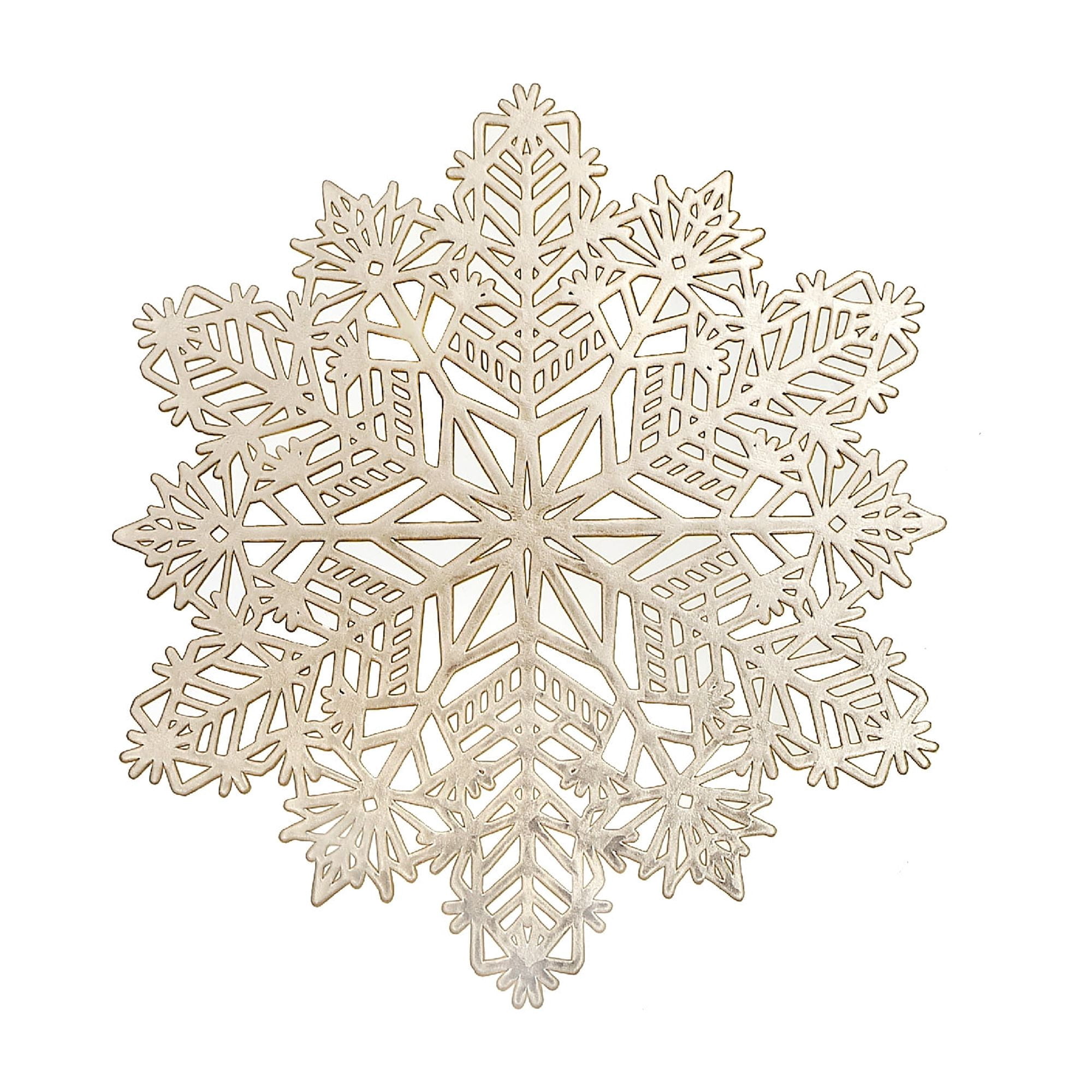 Set De Table Flocon De Neige Découpé En Pvc (Doré) - Lot De 12