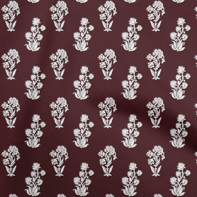 oneOone Cotton Silk Dark Brown Fabric Block Craft Projects Decor Fabric Printed By The Yard 42 Inch Wide